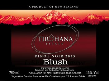 Pinot Noir Blush-2023 Tirohana Estate vineyard Martinborough bottle